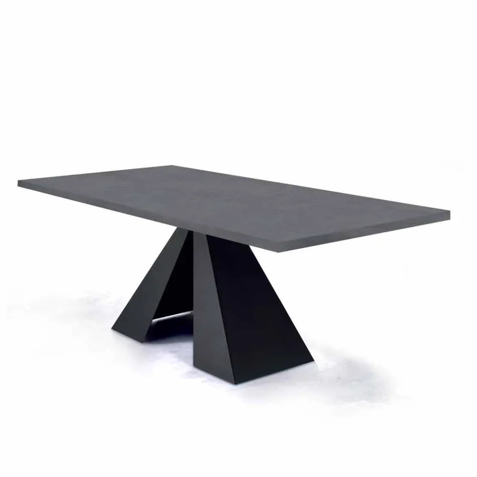 Dining Table in HPL Laminate and High Quality Made in Italy Steel - Dalmatian Viadurini