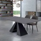 Dining Table in HPL Laminate and High Quality Made in Italy Steel - Dalmatian Viadurini