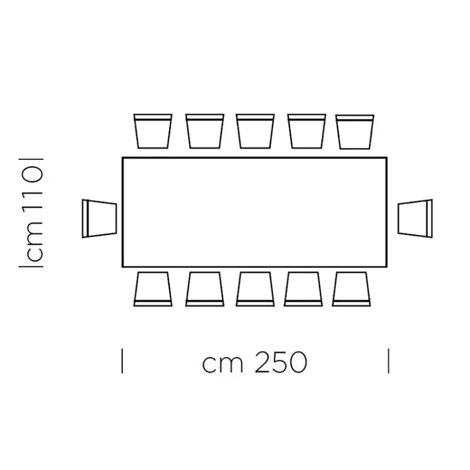 Dining Table in HPL Laminate and Fine Made in Italy Steel - Settimmio Viadurini