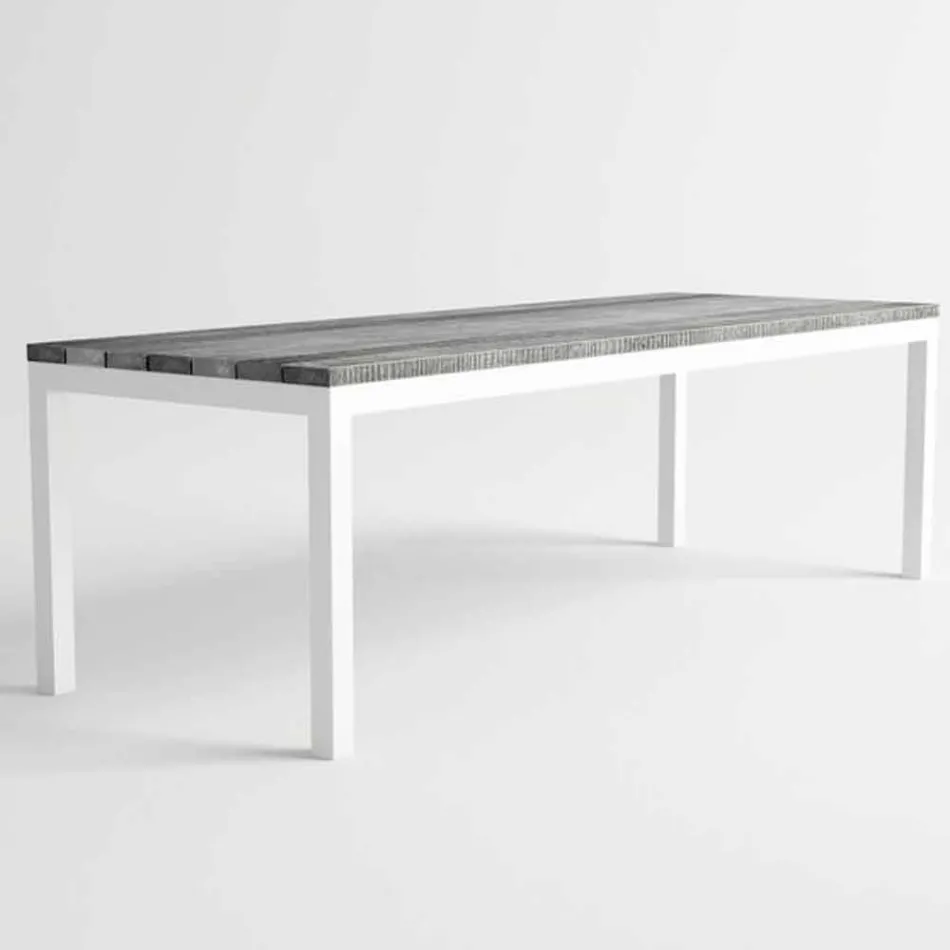 Modern Design Outdoor Wood and Aluminium Dining Table - Ganges Viadurini