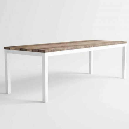 Modern Design Outdoor Wood and Aluminium Dining Table - Ganges Viadurini