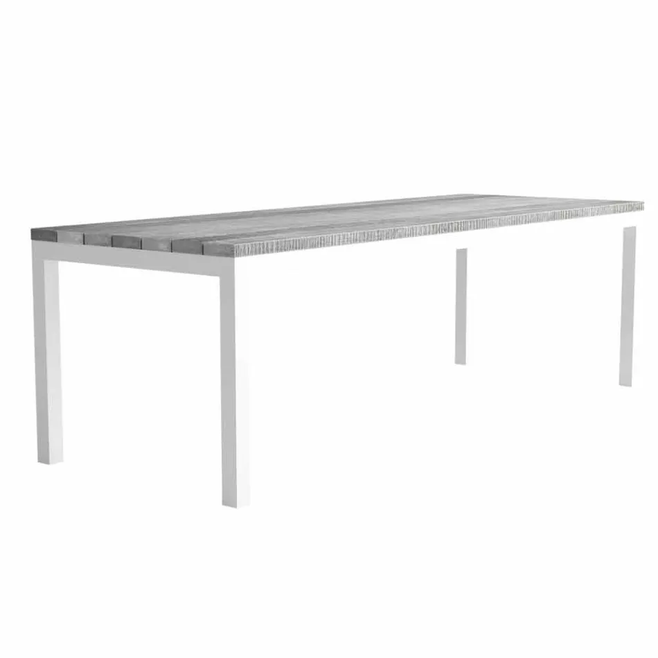 Modern Design Outdoor Wood and Aluminium Dining Table - Ganges Viadurini