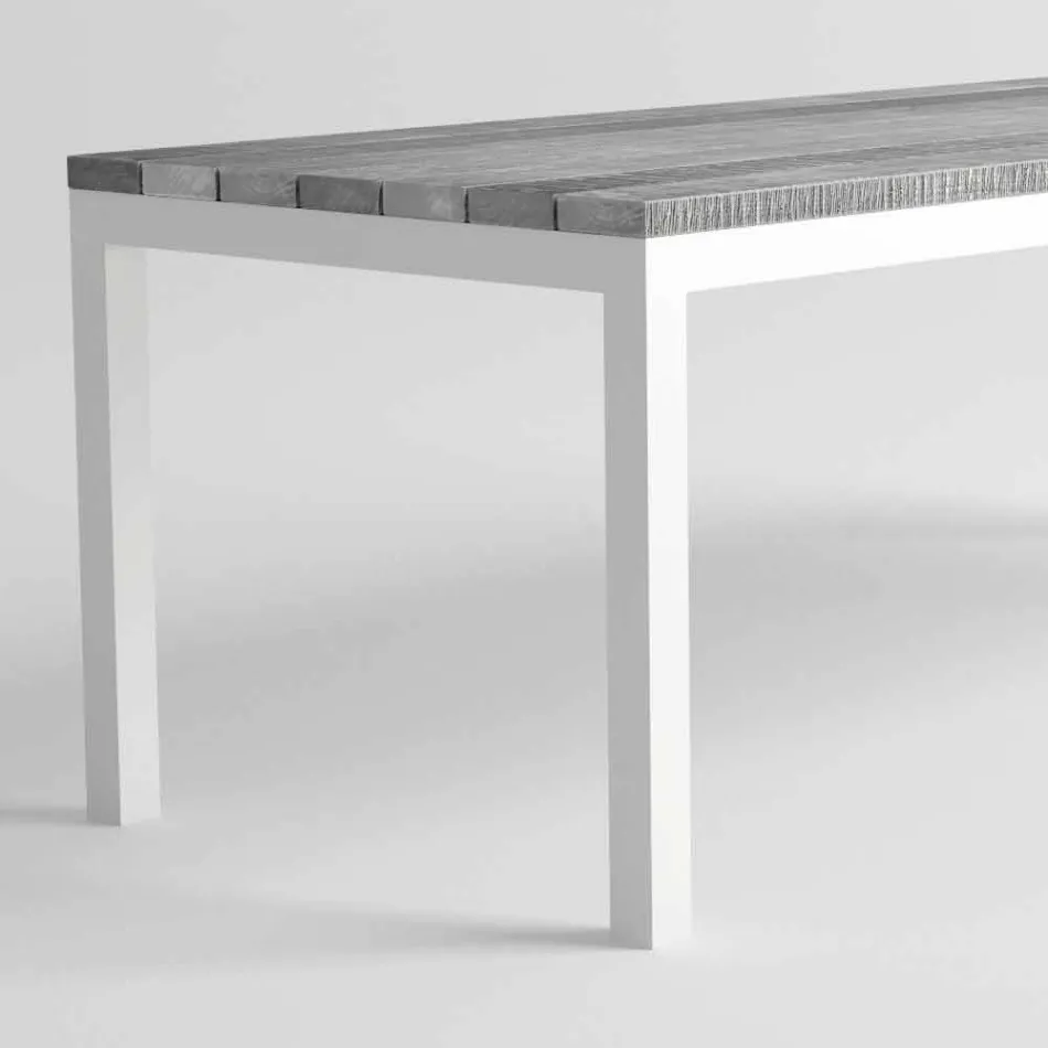 Modern Design Outdoor Wood and Aluminium Dining Table - Ganges Viadurini