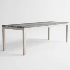 Modern Design Outdoor Wood and Aluminium Dining Table - Ganges Viadurini