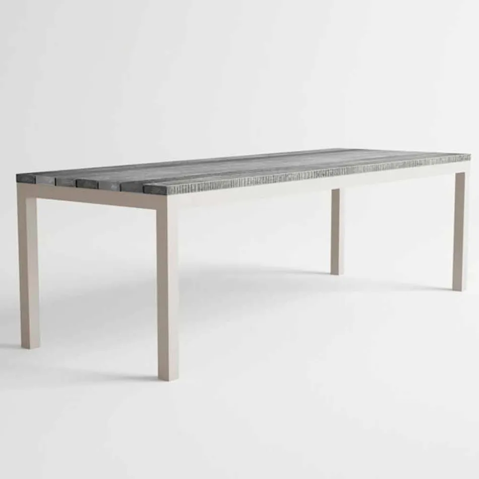 Modern Design Outdoor Wood and Aluminium Dining Table - Ganges Viadurini