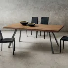 Dining Table in Wood and Aluminium Made in Italy, Precious - Lingotto Viadurini