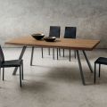 Dining Table in Wood and Aluminium Made in Italy, Precious - Lingotto
