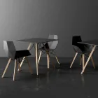 Square Design Wood and Hpl Dining Table, 4 Pieces - Faz Wood by Vondom Viadurini