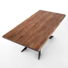 Dining Table in Solid Acacia Wood and Steel - Phosphorus Viadurini