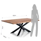 Dining Table in Solid Acacia Wood and Steel - Phosphorus Viadurini