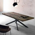 Modern solid wood dining table made in Italy Oncino Viadurini