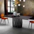 Design dining table in MDF wood made in Italy, Egisto