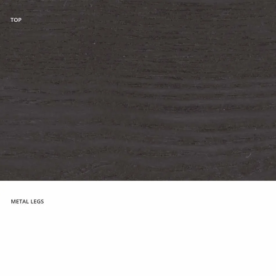 Dining table in MDF wood and modern metal made in Italy, Dionigi Viadurini