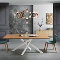 Modern dining table in MDF wood and metal made in Italy, Dionigi