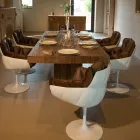 Dining Table in Recycled Tropical Wood with Double Base - Slide Viadurini