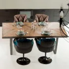 Dining Table in Recycled Tropical Wood and Metal Legs - Slide Viadurini