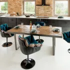 Dining Table in Recycled Tropical Wood and Metal Legs - Slide Viadurini