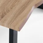 Dining Table in Mdf with Legs in Black Painted Steel - Cheetah Viadurini