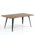 Dining Table in MDF Oak Finish and Matt Black Steel - Gherardo