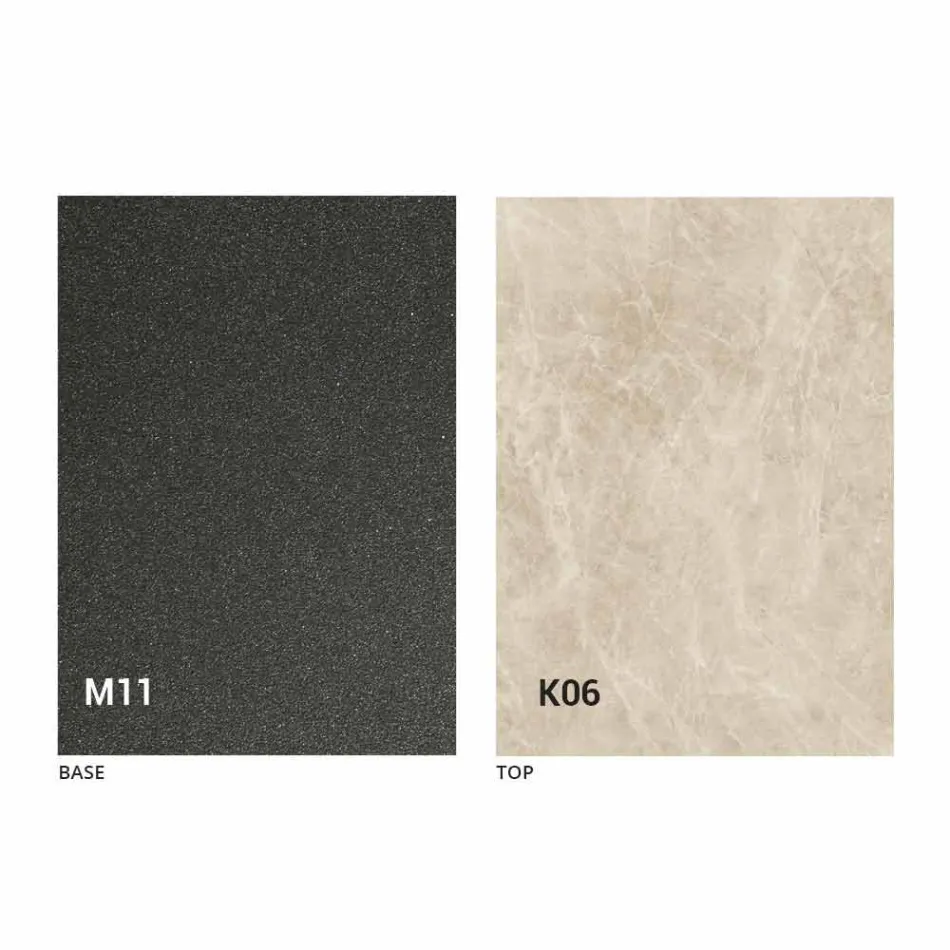 Metal Dining Table and Ceramic Top Made in Italy Design - Anaconda Viadurini