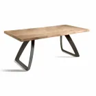 Dining Table in Metal and Veneered Oak Made in Italy - Aryssa Viadurini