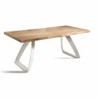 Dining Table in Metal and Veneered Oak Made in Italy - Aryssa Viadurini
