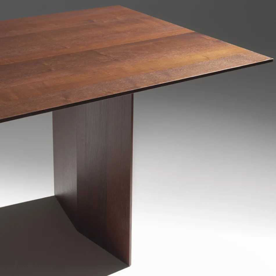 Dining Table in Plywood Veneered in Heat-Treated Ash - Aquarium Viadurini