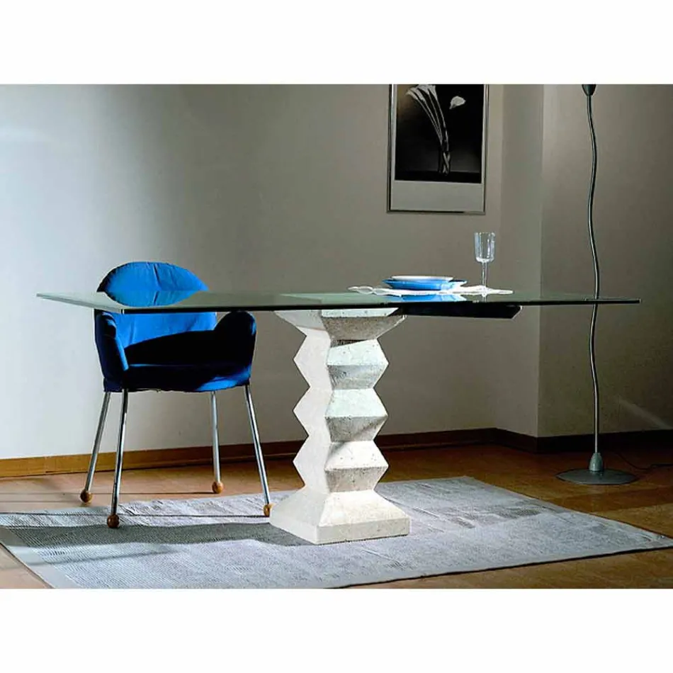 Contemporary stone and crystal dining table with bacco design Viadurini