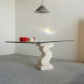 Made in Italy dining table, Vicenza natural stone and crystal, Anteros