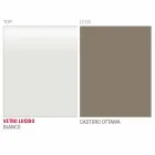 Dining Table in White Glass and Painted Metal Made in Italy - Brooch Viadurini