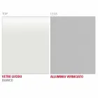 Dining Table in White Glass and Painted Metal Made in Italy - Brooch Viadurini