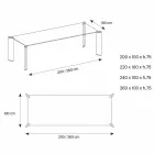 Dining Table in Extra-clear Glass Luxury Design 4 Dimensions - Kuduro Viadurini