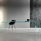 Dining Table in Extra-clear Glass Luxury Design 4 Dimensions - Kuduro Viadurini