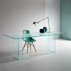 Design Dining Table in Extraclear Glass 8 Dimensions - Pollinare Viadurini