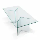 Design Dining Table in Extraclear Glass 8 Dimensions - Pollinare Viadurini