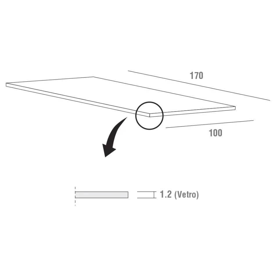 Luxury Tempered Glass and Metal Dining Table Made in Italy - Carlino Viadurini