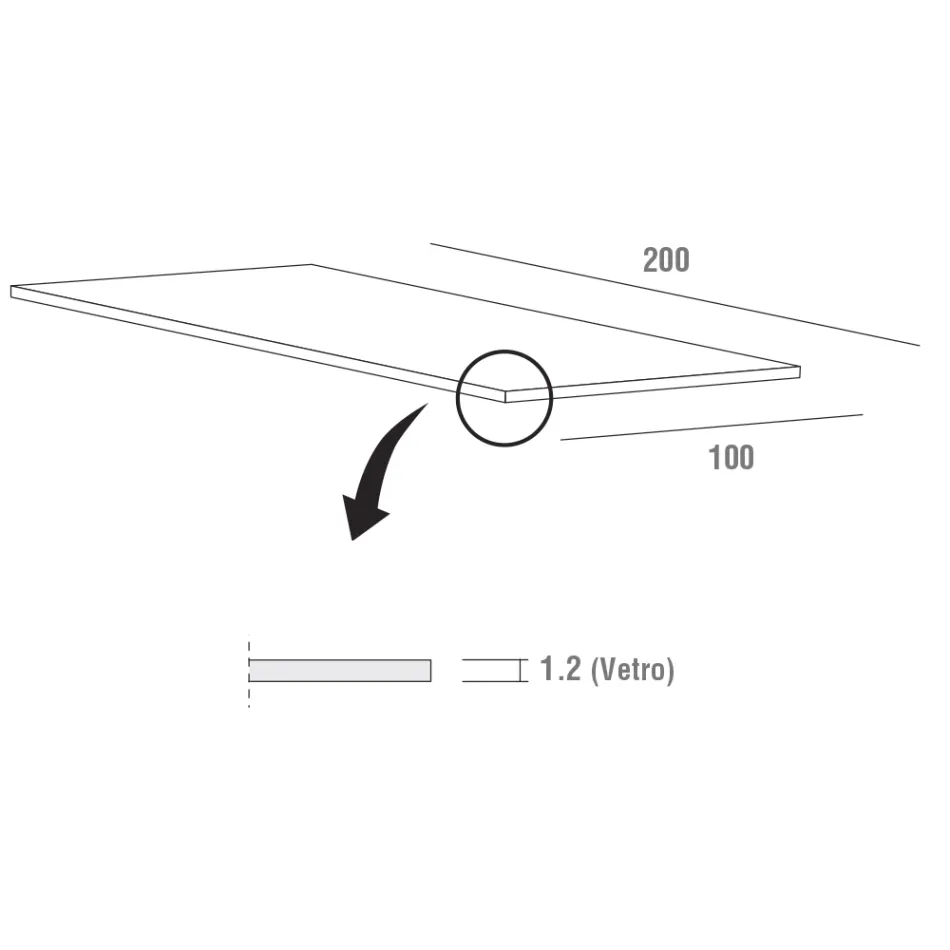 Luxury Tempered Glass and Metal Dining Table Made in Italy - Carlino Viadurini