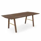 Modern Dining Table in Ash Wood with Black or Gold Details - Andria Viadurini