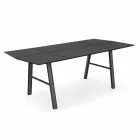 Modern Dining Table in Ash Wood with Black or Gold Details - Andria Viadurini