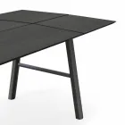 Modern Dining Table in Ash Wood with Black or Gold Details - Andria Viadurini