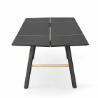 Modern Dining Table in Ash Wood with Black or Gold Details - Andria Viadurini