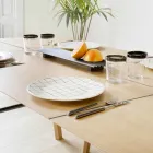 Modern Dining Table in Ash Wood with Black or Gold Details - Andria Viadurini