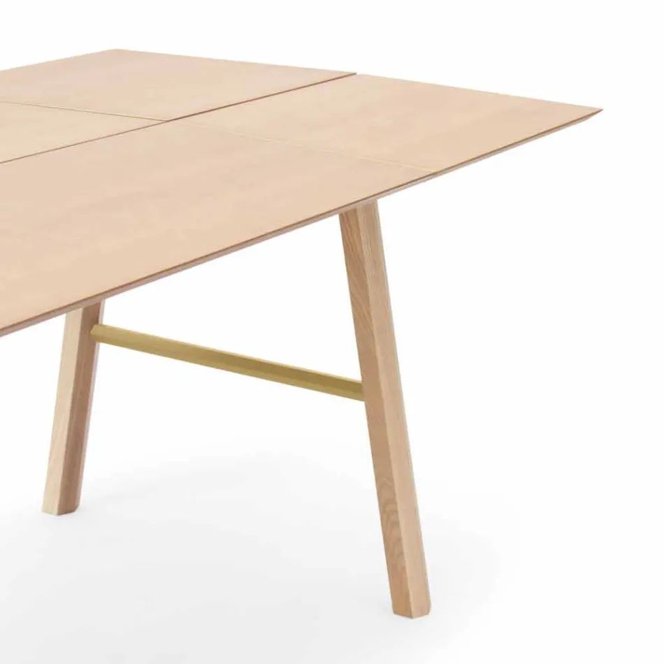 Modern Dining Table in Ash Wood with Black or Gold Details - Andria Viadurini