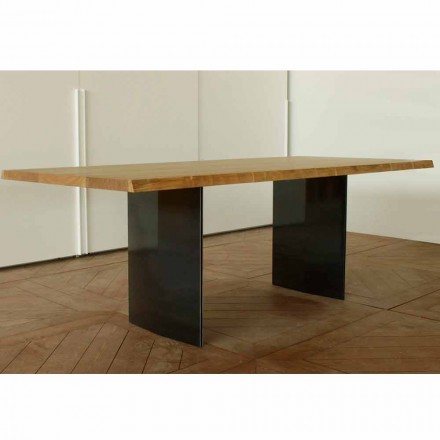 Modern oak dining table made in Italy 200x100cm Paul Viadurini