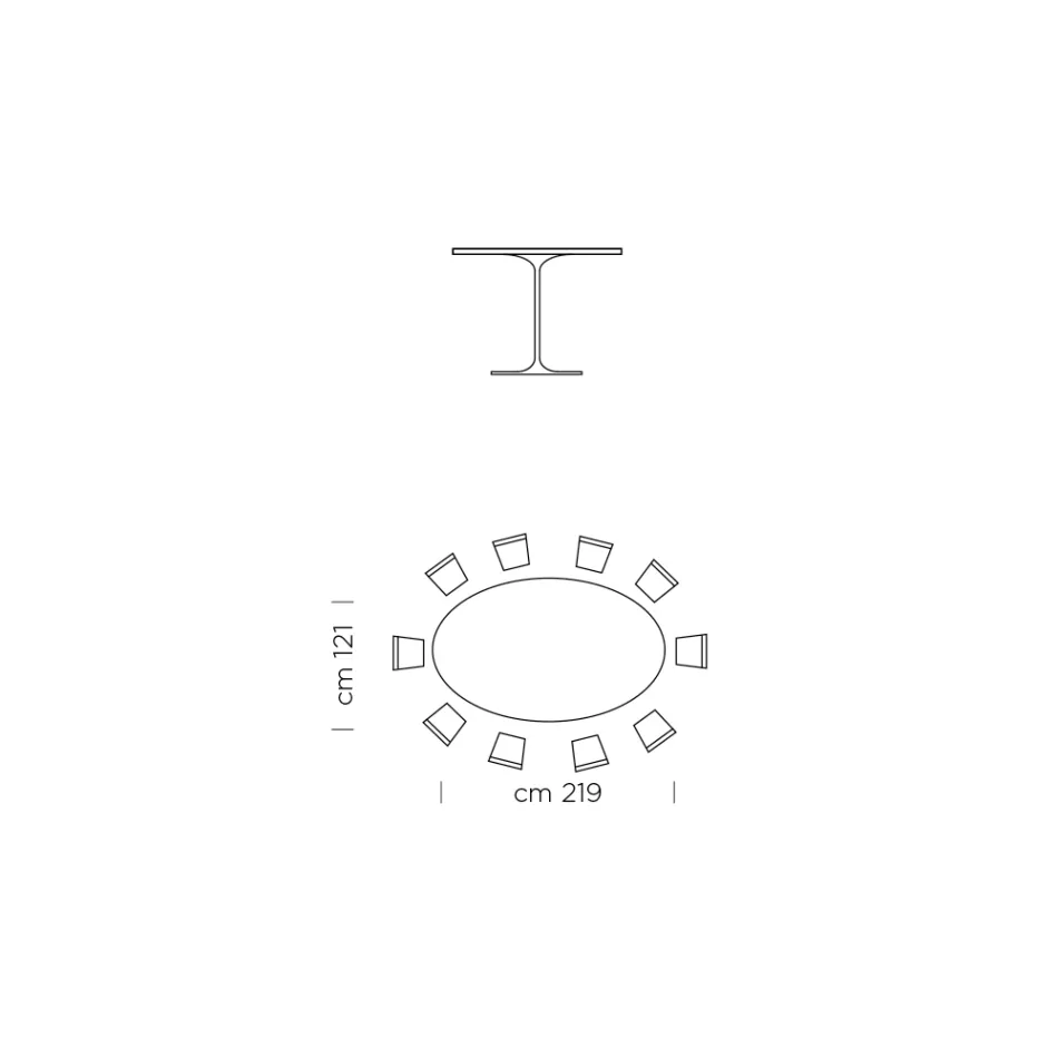 Oval Dining Table with Luxury Made in Italy Fenix Top - Dollars Viadurini