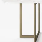 Oval Dining Table in Porcelain Stoneware and Metal Made in Italy - Emilio Viadurini