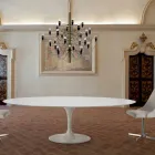 Oval Dining Table in Laminate and Aluminium Made in Italy, Precious - Dollars Viadurini