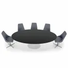 Oval Dining Table in Laminate and Aluminium Made in Italy, Precious - Dollars Viadurini