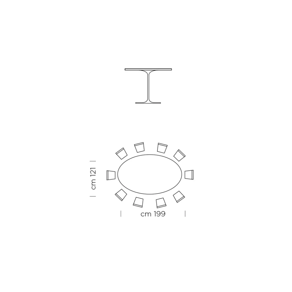 Oval Dining Table in Laminate and Aluminium Made in Italy, Precious - Dollars Viadurini