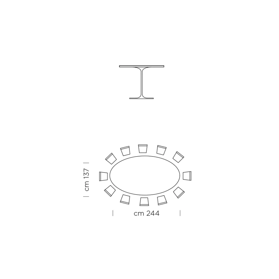Oval Dining Table in Laminate and Aluminium Made in Italy, Precious - Dollars Viadurini
